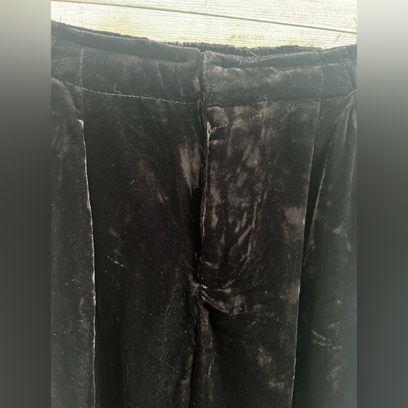 NWT new small Anthropologie wide leg velvet pants black - Picture 9 of 17